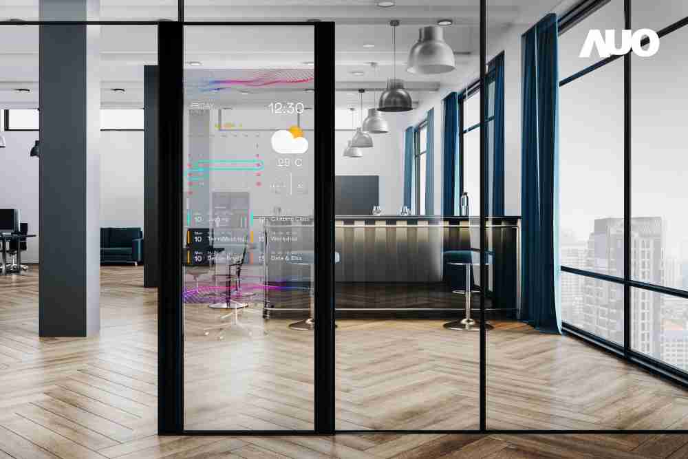 60吋Micro LED透明窗屏显示器，，，可依需求调整并延伸应用于不同场域，，包括汽车侧窗或家庭玄关、、智慧橱窗、、、、商业展示等面向，，提供丰富的信息娱乐内容